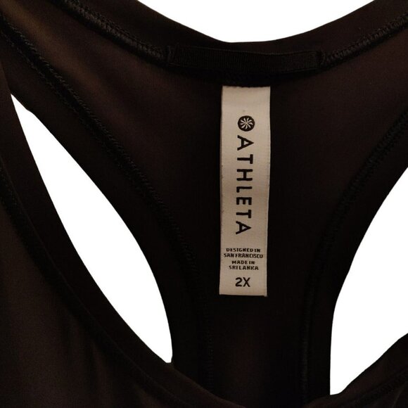 Athleta Ultimate Train Tank Top Size 2X Black Racerback High Neck Lightweight - Picture 5 of 7